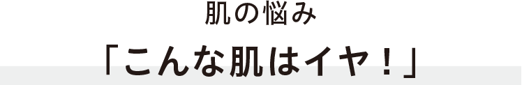 肌の悩み「こんな肌はイヤ！」