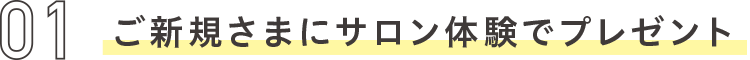 ご新規様にサロン体験でプレゼント