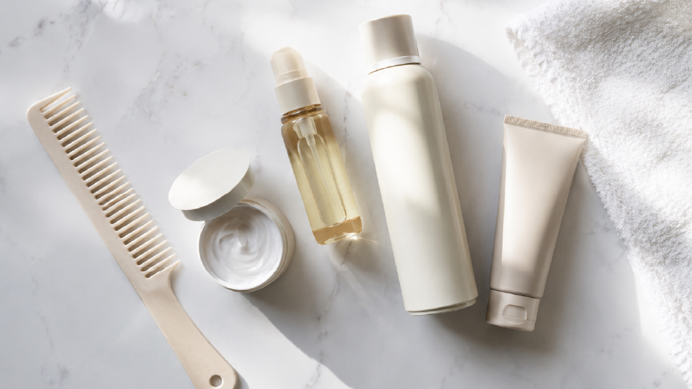 整髪料やヘアケア剤の付着